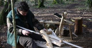 Using a shavehorse whilst shaping a bow